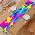 Neon Camouflage Print Table Runner