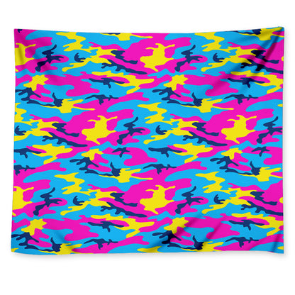 Neon Camouflage Print Tapestry