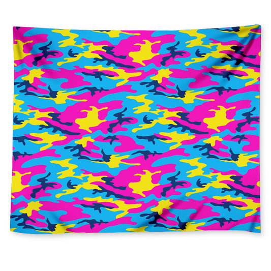 Neon Camouflage Print Tapestry