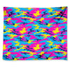 Neon Camouflage Print Tapestry