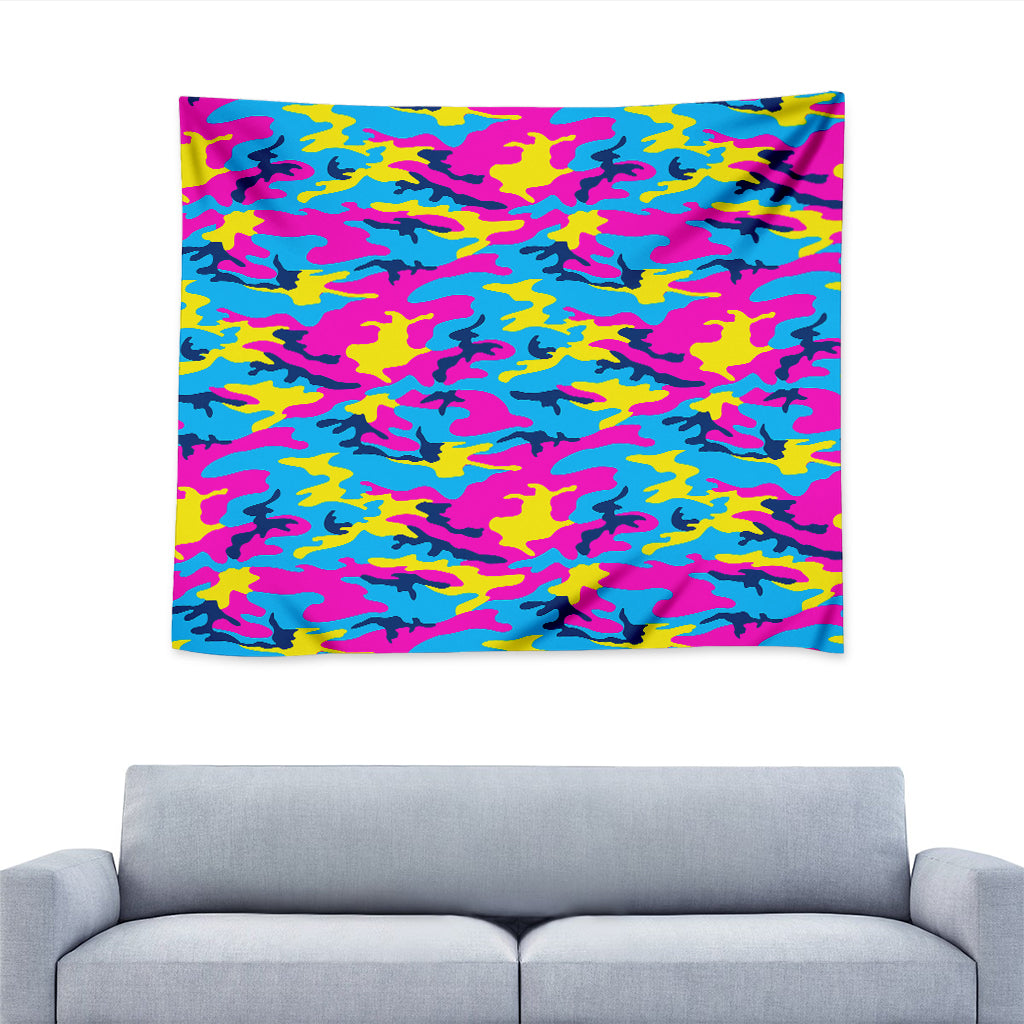 Neon Camouflage Print Tapestry