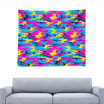 Neon Camouflage Print Tapestry