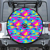 Neon Camouflage Print Tire Cover With Camera Hole