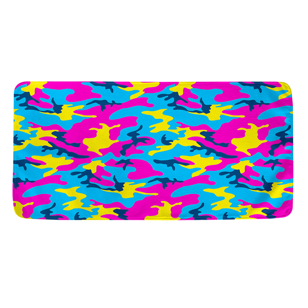Neon Camouflage Print Towel