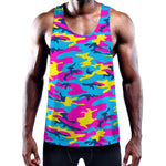 Neon Camouflage Print Training Tank Top