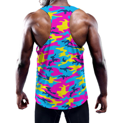 Neon Camouflage Print Training Tank Top