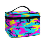 Neon Camouflage Print Travel Makeup Bag