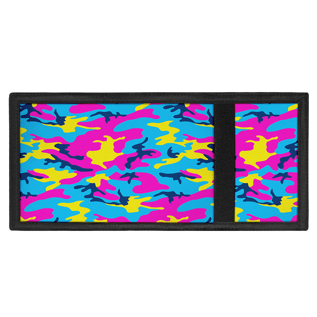 Neon Camouflage Print Trifold Wallet