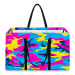 Neon Camouflage Print Utility Tote Bag