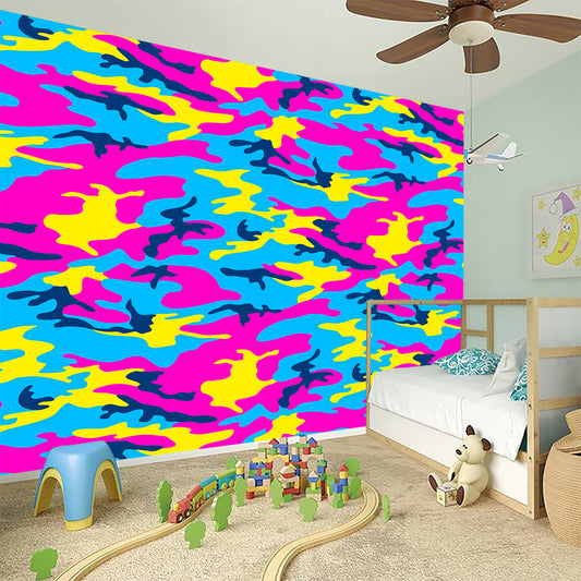 Neon Camouflage Print Wall Sticker