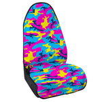 Neon Camouflage Print Waterproof Car Seat Cover