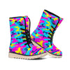 Neon Camouflage Print Winter Boots