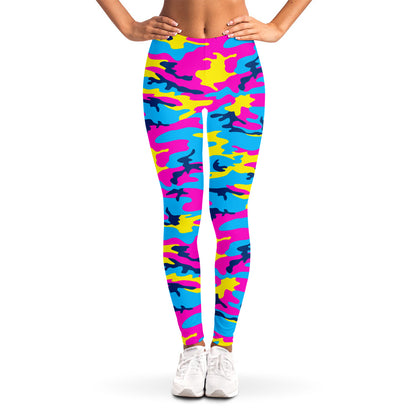 Neon Camouflage Print Women's Leggings
