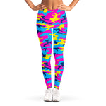 Neon Camouflage Print Women's Leggings