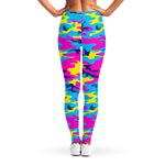 Neon Camouflage Print Women's Leggings