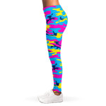 Neon Camouflage Print Women's Leggings