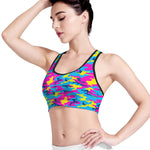 Neon Camouflage Print Women's Sports Bra