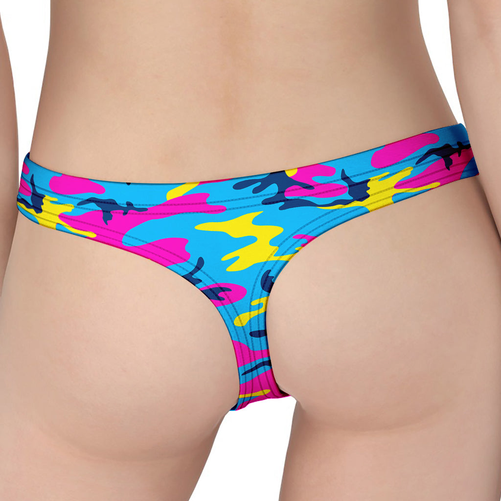 Neon Camouflage Print Women's Thong