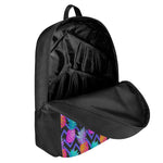 Neon EDM Zig Zag Pineapple Pattern Print 17 Inch Backpack