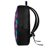 Neon EDM Zig Zag Pineapple Pattern Print 17 Inch Backpack