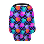 Neon EDM Zig Zag Pineapple Pattern Print Baby Seat Cover