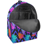 Neon EDM Zig Zag Pineapple Pattern Print Backpack