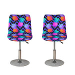 Neon EDM Zig Zag Pineapple Pattern Print Bar Stool Covers