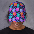 Neon EDM Zig Zag Pineapple Pattern Print Baseball Cap