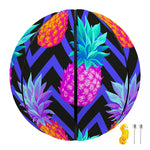 Neon EDM Zig Zag Pineapple Pattern Print Basketball