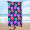 Neon EDM Zig Zag Pineapple Pattern Print Beach Towel