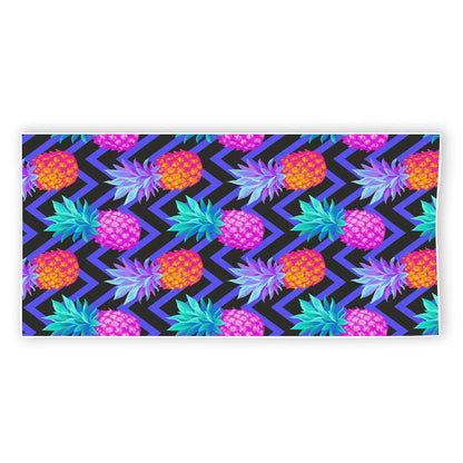 Neon EDM Zig Zag Pineapple Pattern Print Beach Towel
