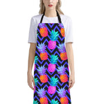 Neon EDM Zig Zag Pineapple Pattern Print Bib Apron With Pocket