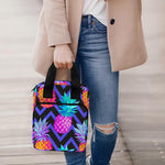 Neon EDM Zig Zag Pineapple Pattern Print Bible Tote Bag