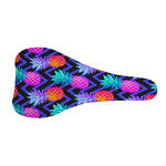 Neon EDM Zig Zag Pineapple Pattern Print Bicycle Seat Cover