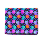 Neon EDM Zig Zag Pineapple Pattern Print Bifold Wallet