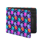 Neon EDM Zig Zag Pineapple Pattern Print Bifold Wallet