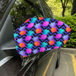 Neon EDM Zig Zag Pineapple Pattern Print Car Side Mirror Covers