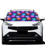 Neon EDM Zig Zag Pineapple Pattern Print Car Windshield Snow Cover