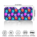 Neon EDM Zig Zag Pineapple Pattern Print Car Windshield Sun Shade