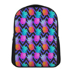 Neon EDM Zig Zag Pineapple Pattern Print Casual Backpack
