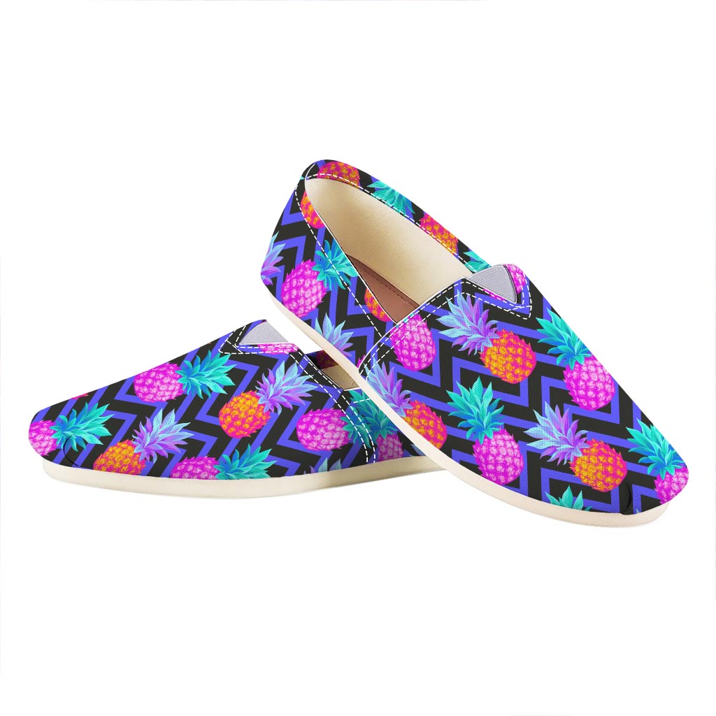 Neon EDM Zig Zag Pineapple Pattern Print Casual Shoes