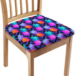 Neon EDM Zig Zag Pineapple Pattern Print Chair Cushion Cover