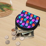 Neon EDM Zig Zag Pineapple Pattern Print Coin Purse
