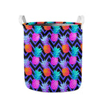Neon EDM Zig Zag Pineapple Pattern Print Collapsible Laundry Basket