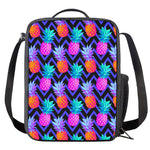 Neon EDM Zig Zag Pineapple Pattern Print Crossbody Lunch Bag