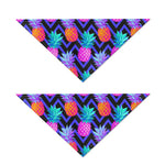 Neon EDM Zig Zag Pineapple Pattern Print Dog Bandana