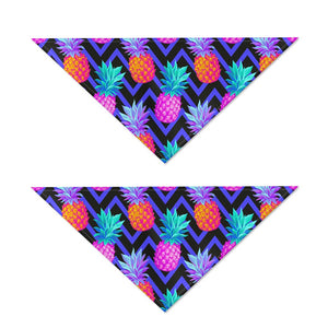 Neon EDM Zig Zag Pineapple Pattern Print Dog Bandana