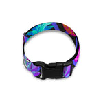 Neon EDM Zig Zag Pineapple Pattern Print Dog Collar