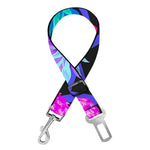 Neon EDM Zig Zag Pineapple Pattern Print Dog Seat Belt