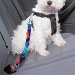 Neon EDM Zig Zag Pineapple Pattern Print Dog Seat Belt